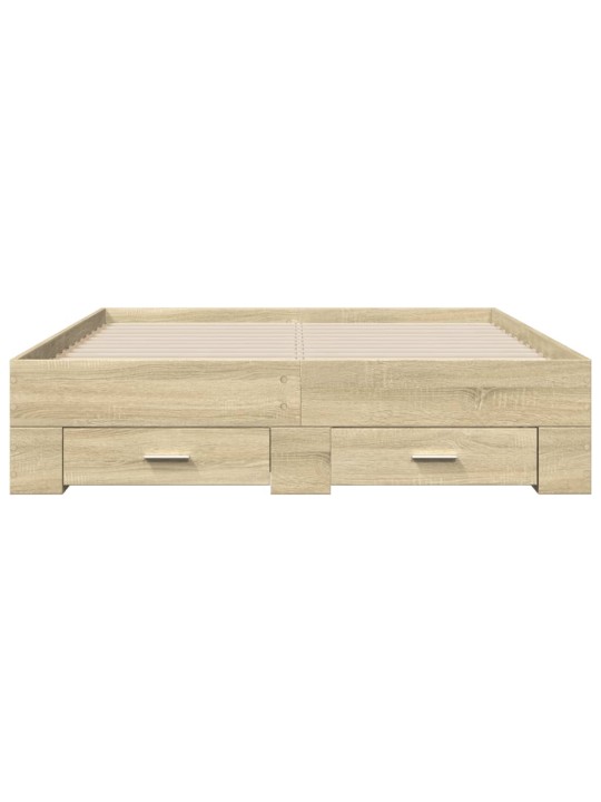 Rám postele se zásuvkami dub sonoma 140x190 cm kompozitní dřevo