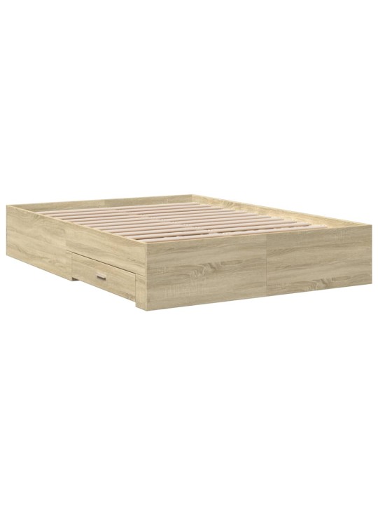 Rám postele se zásuvkami dub sonoma 140x190 cm kompozitní dřevo