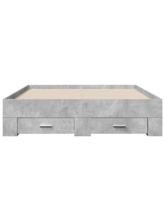 Rám postele se zásuvkami betonově šedý 140 x 190 cm kompozit