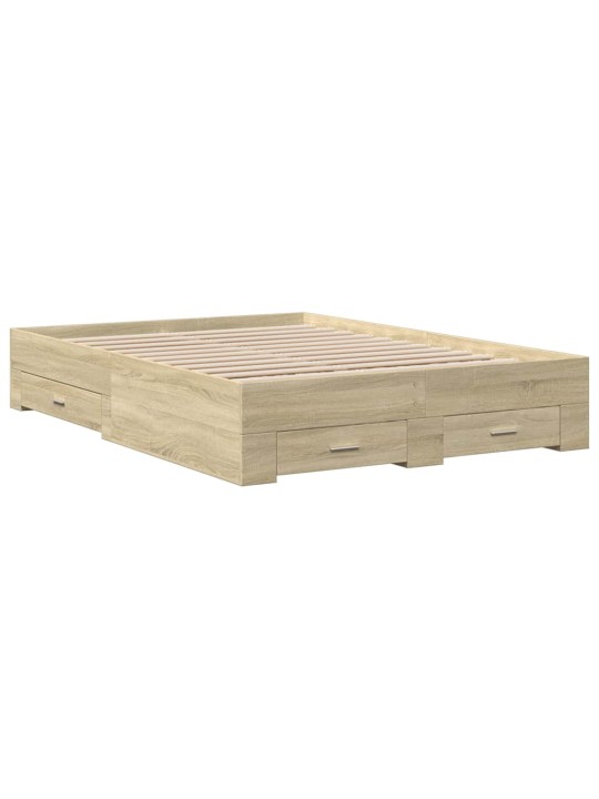 Rám postele se zásuvkami dub sonoma 135x190 cm kompozitní dřevo