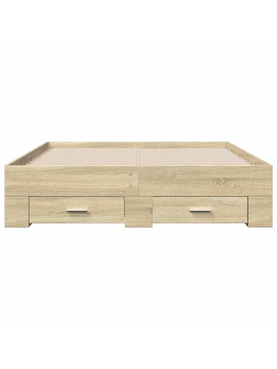 Rám postele se zásuvkami dub sonoma 135x190 cm kompozitní dřevo
