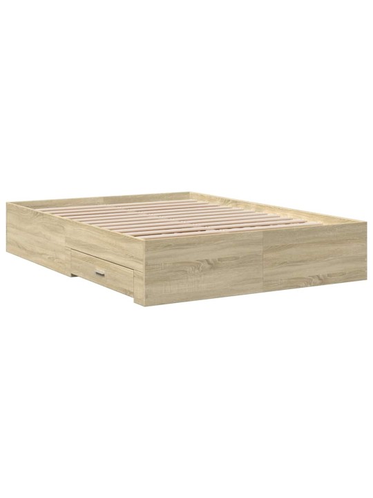 Rám postele se zásuvkami dub sonoma 135x190 cm kompozitní dřevo