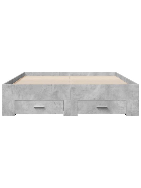 Rám postele se zásuvkami betonově šedý 135 x 190 cm kompozit