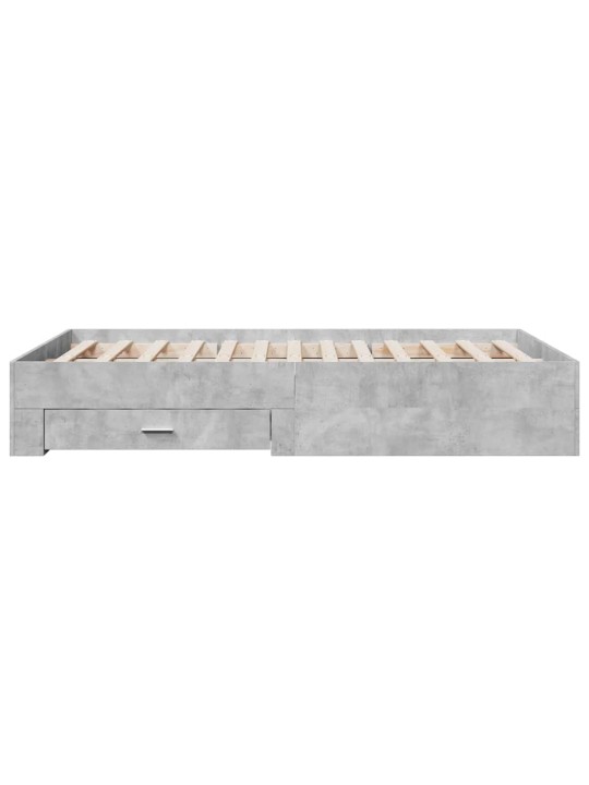 Rám postele se zásuvkami betonově šedý 135 x 190 cm kompozit