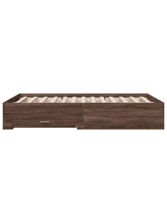 Rám postele se zásuvkami hnědý dub 135x190 cm kompozitní dřevo