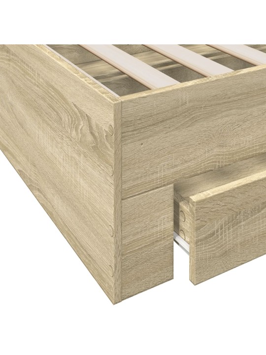 Rám postele se zásuvkami dub sonoma 100x200 cm kompozitní dřevo