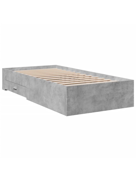 Rám postele se zásuvkami betonově šedý 100 x 200 cm kompozit