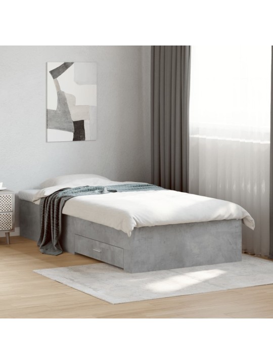 Rám postele se zásuvkami betonově šedý 100 x 200 cm kompozit
