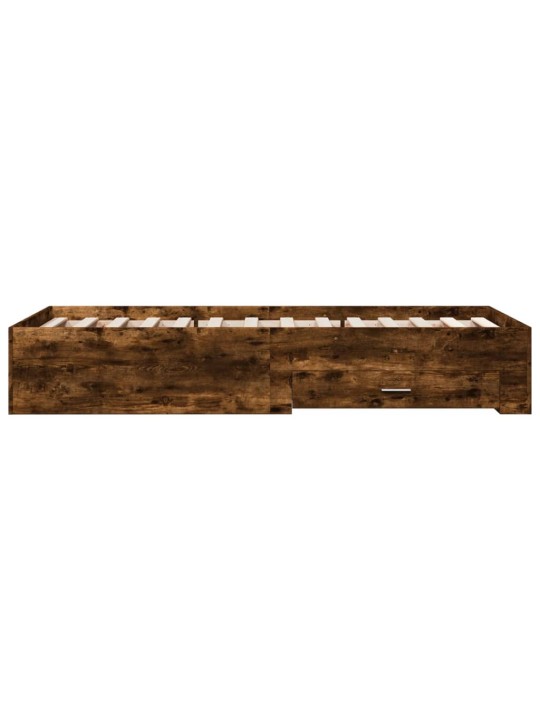 Rám postele se zásuvkami kouřový dub 100 x 200 cm kompozit