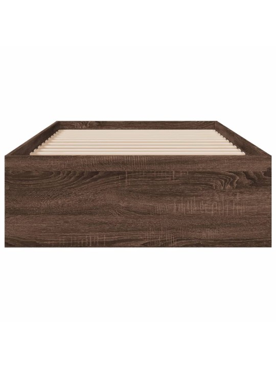 Rám postele se zásuvkami hnědý dub 100x200 cm kompozitní dřevo