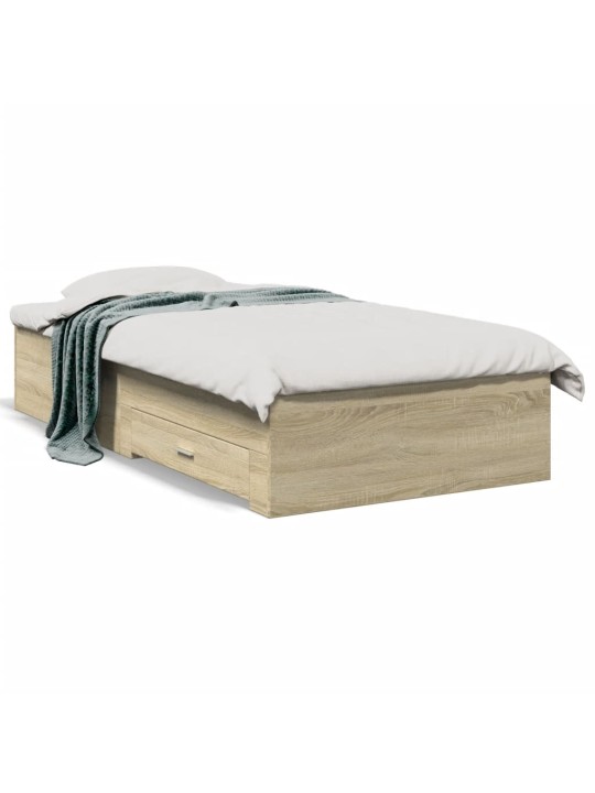 Rám postele se zásuvkami dub sonoma 90x200 cm kompozitní dřevo
