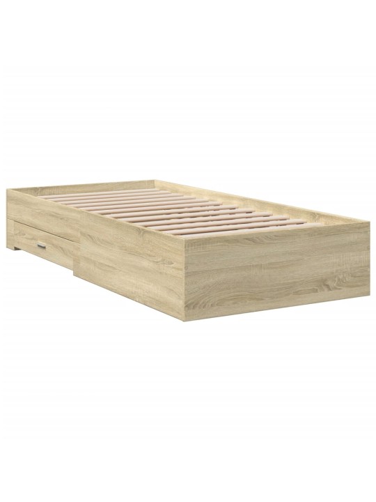 Rám postele se zásuvkami dub sonoma 90x200 cm kompozitní dřevo
