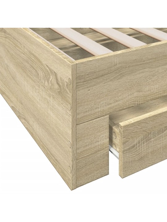 Rám postele se zásuvkami dub sonoma 90x200 cm kompozitní dřevo