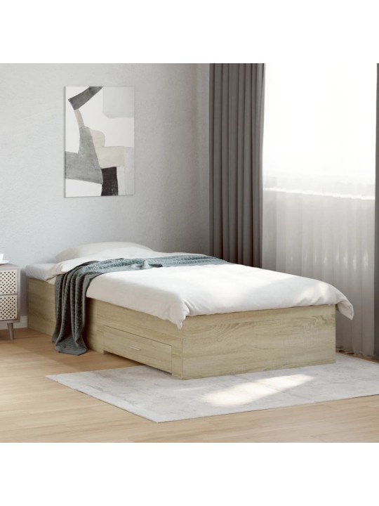 Rám postele se zásuvkami dub sonoma 90x200 cm kompozitní dřevo