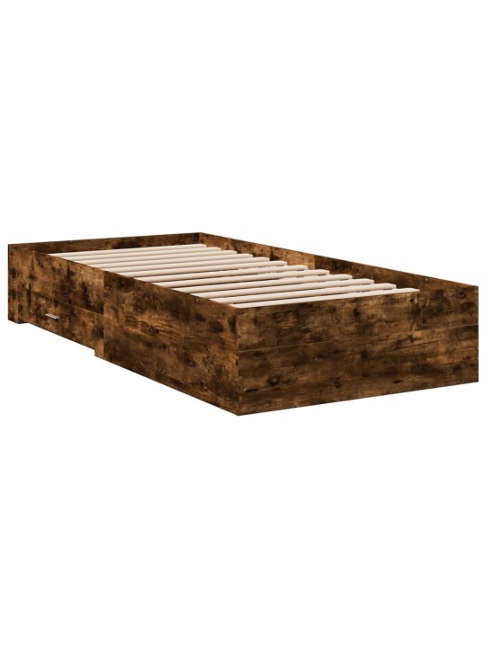Rám postele se zásuvkami kouřový dub 90x200 cm kompozitní dřevo
