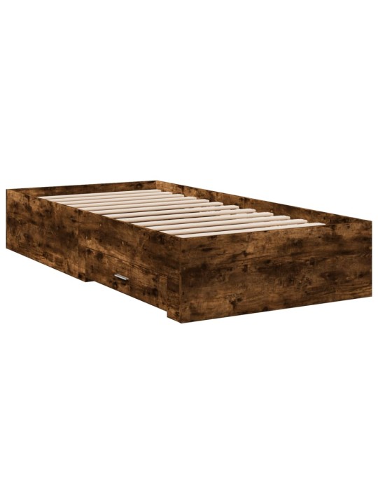 Rám postele se zásuvkami kouřový dub 90x200 cm kompozitní dřevo