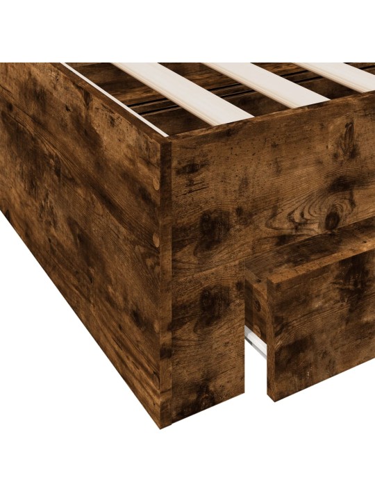 Rám postele se zásuvkami kouřový dub 90x200 cm kompozitní dřevo