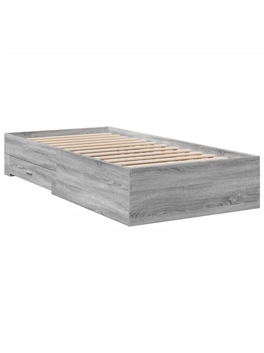Rám postele se zásuvkami šedý sonoma 90x200 cm kompozitní dřevo