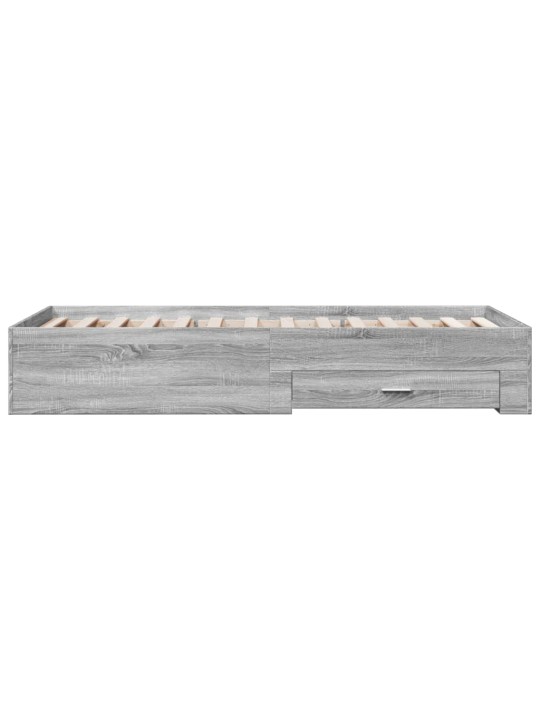 Rám postele se zásuvkami šedý sonoma 90x200 cm kompozitní dřevo