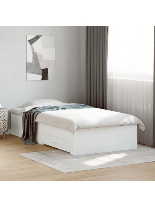 Rám postele se zásuvkami bílý 90 x 190 cm kompozitní dřevo