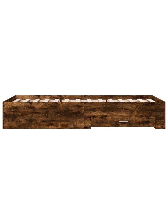 Rám postele se zásuvkami kouřový dub 90x190 cm kompozitní dřevo