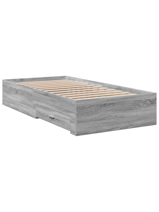 Rám postele se zásuvkami šedý sonoma 90x190 cm kompozitní dřevo