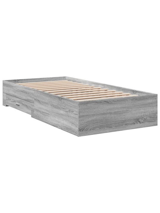 Rám postele se zásuvkami šedý sonoma 90x190 cm kompozitní dřevo