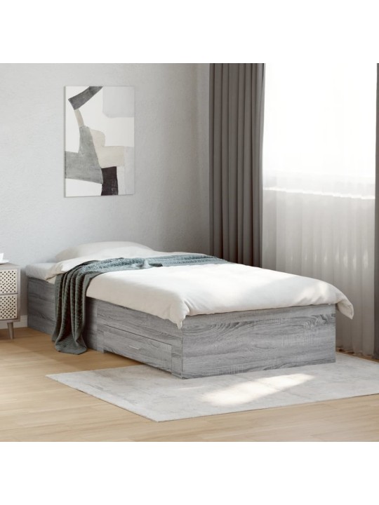 Rám postele se zásuvkami šedý sonoma 90x190 cm kompozitní dřevo
