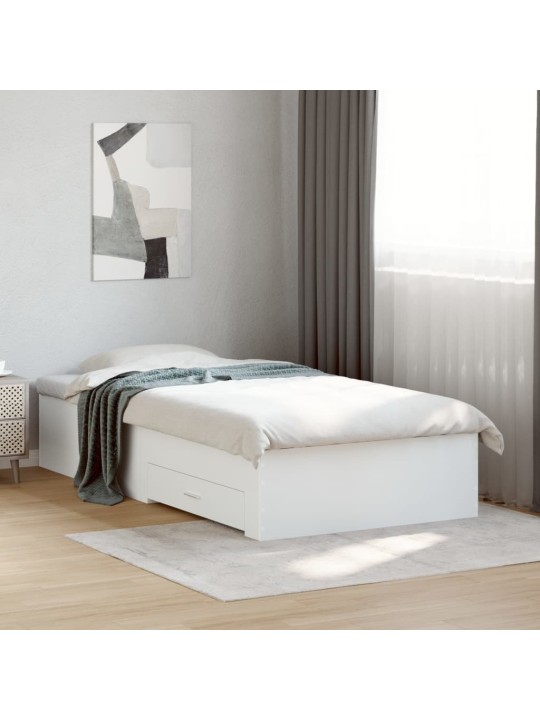 Rám postele se zásuvkami bílý 75 x 190 cm kompozitní dřevo