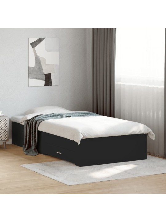 Rám postele se zásuvkami černý 75 x 190 cm kompozitní dřevo