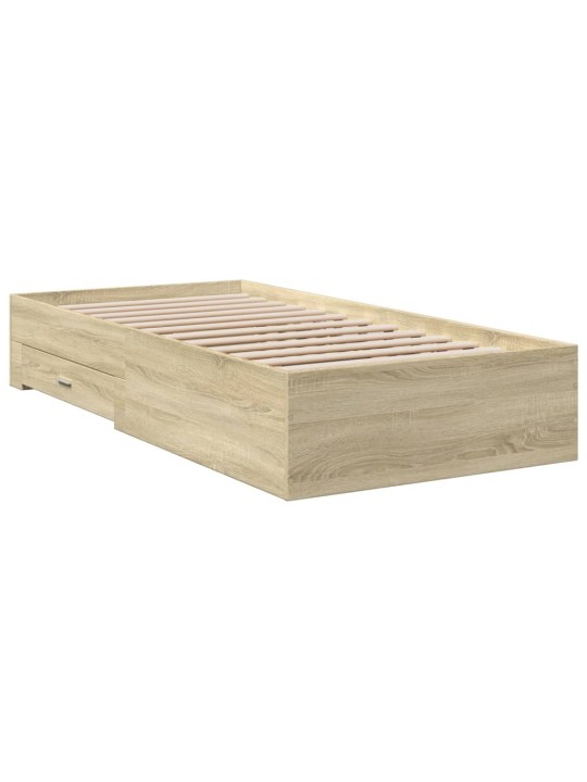 Rám postele se zásuvkami dub sonoma 75x190 cm kompozitní dřevo