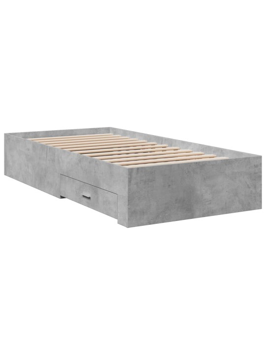 Rám postele se zásuvkami betonově šedý 75 x 190 cm kompozit