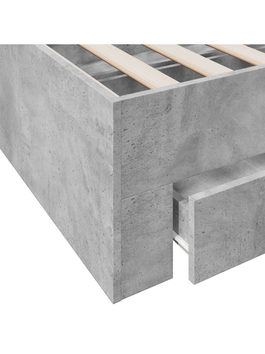 Rám postele se zásuvkami betonově šedý 75 x 190 cm kompozit