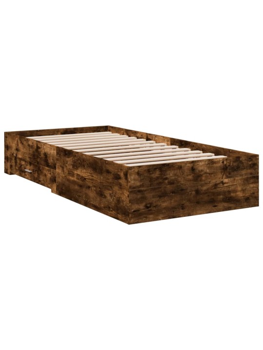 Rám postele se zásuvkami kouřový dub 75x190 cm kompozitní dřevo