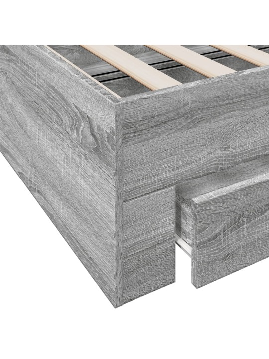 Rám postele se zásuvkami šedý sonoma 75x190 cm kompozitní dřevo