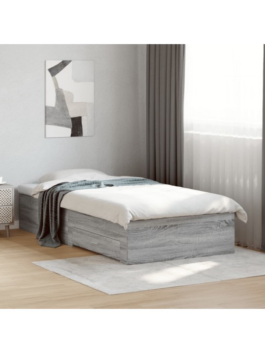 Rám postele se zásuvkami šedý sonoma 75x190 cm kompozitní dřevo