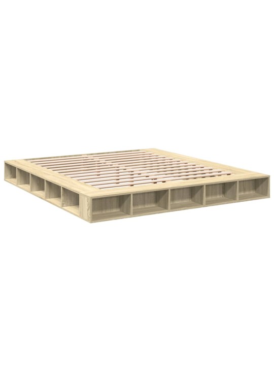 Rám postele dub sonoma 200 x 200 cm kompozitní dřevo