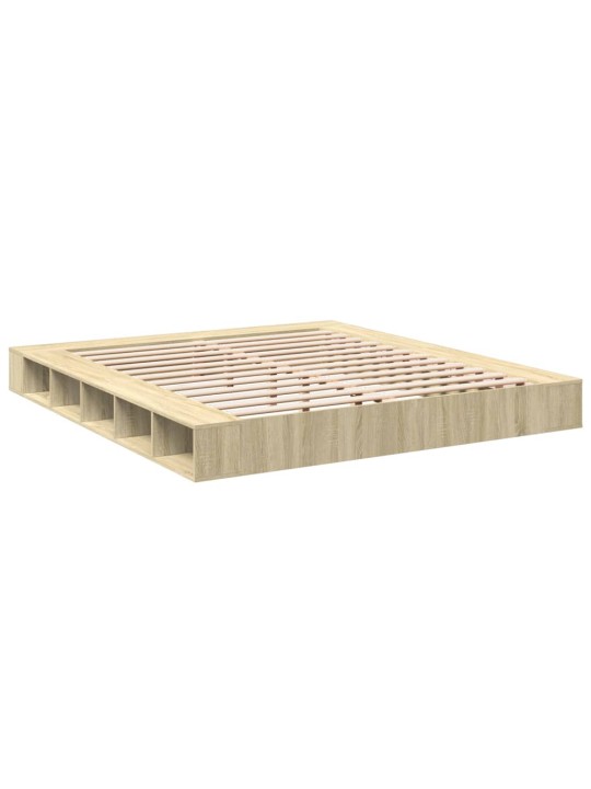 Rám postele dub sonoma 200 x 200 cm kompozitní dřevo
