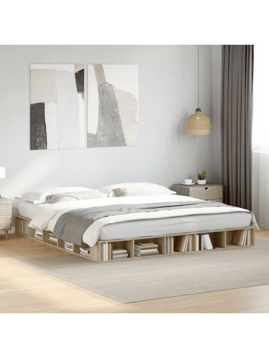 Rám postele dub sonoma 200 x 200 cm kompozitní dřevo