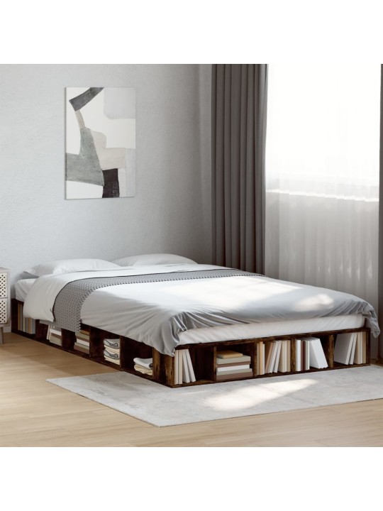 Rám postele kouřový dub 135 x 190 cm kompozitní dřevo