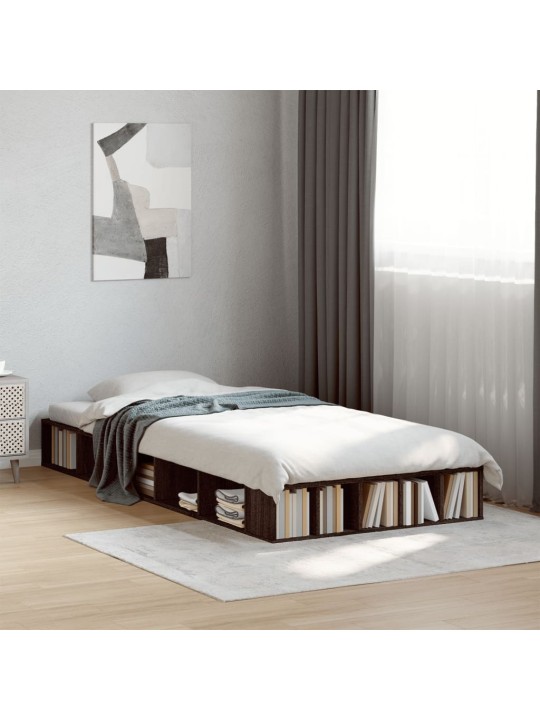 Rám postele hnědý dub 90 x 190 cm kompozitní dřevo
