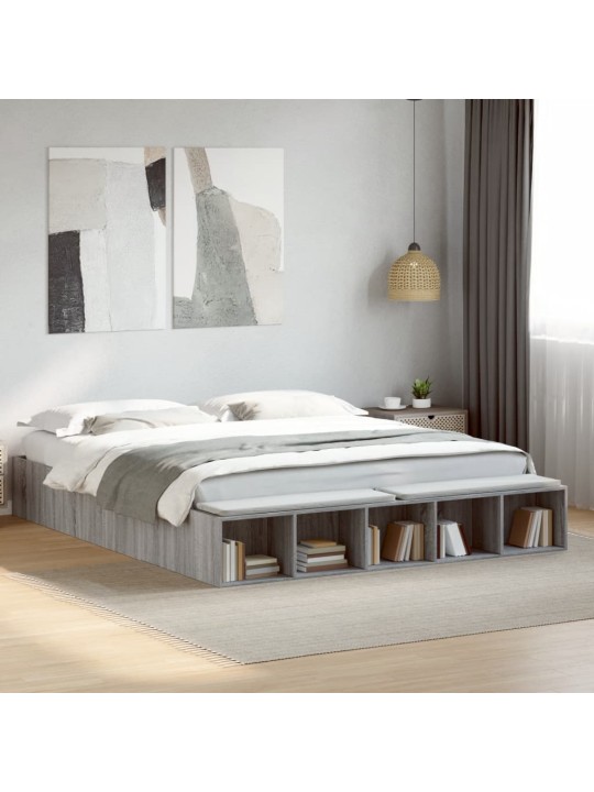 Rám postele šedý sonoma 180 x 200 cm kompozitní dřevo