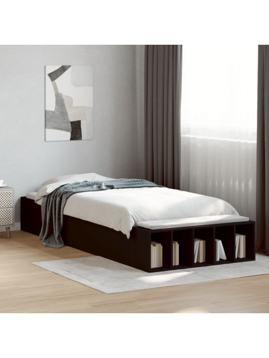 Rám postele černý 100 x 200 cm kompozitní dřevo