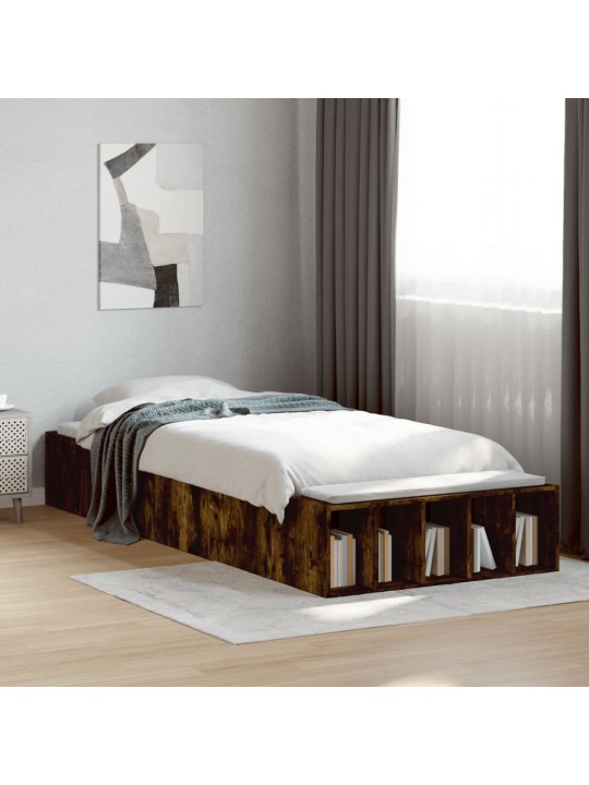 Rám postele kouřový dub 100 x 200 cm kompozitní dřevo