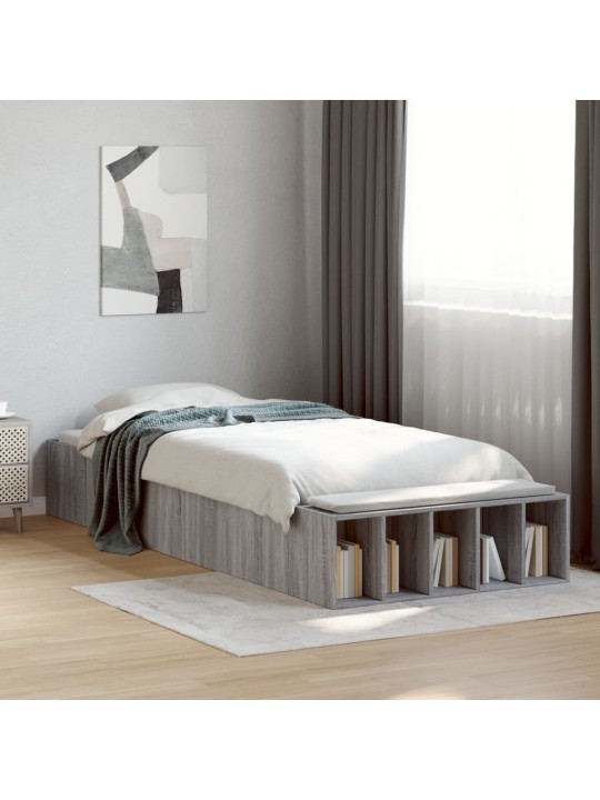 Rám postele šedý sonoma 90 x 200 cm kompozitní dřevo