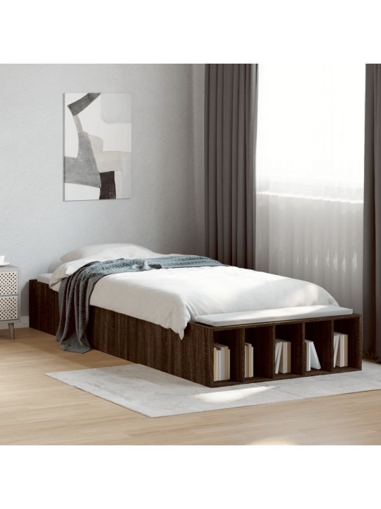 Rám postele hnědý dub 90 x 190 cm kompozitní dřevo