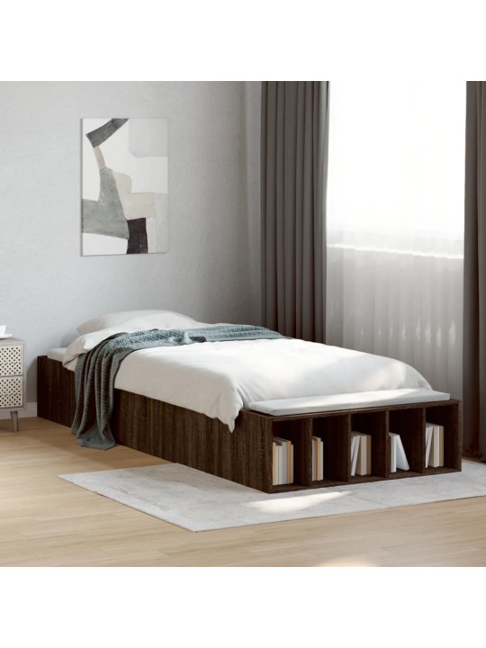 Rám postele hnědý dub 75 x 190 cm kompozitní dřevo
