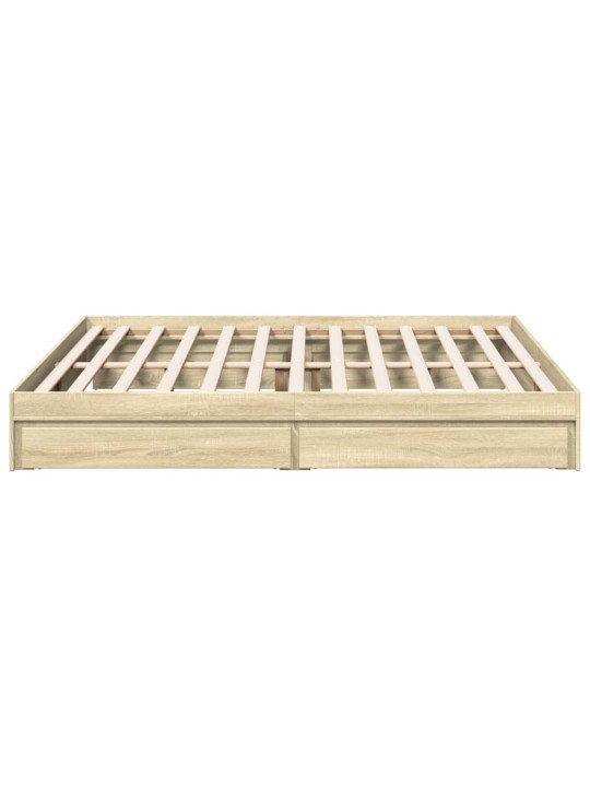 Rám postele se zásuvkami dub sonoma 200x200 cm kompozitní dřevo