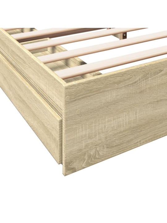 Rám postele se zásuvkami dub sonoma 200x200 cm kompozitní dřevo