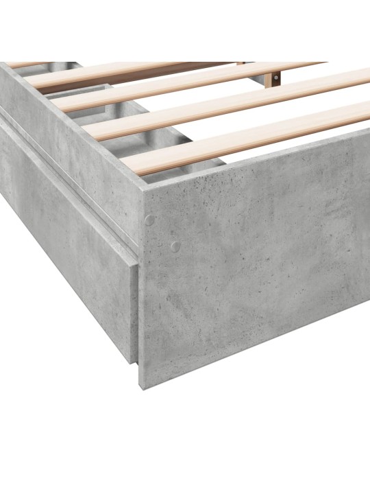Rám postele se zásuvkami betonově šedý 200 x 200 cm kompozit